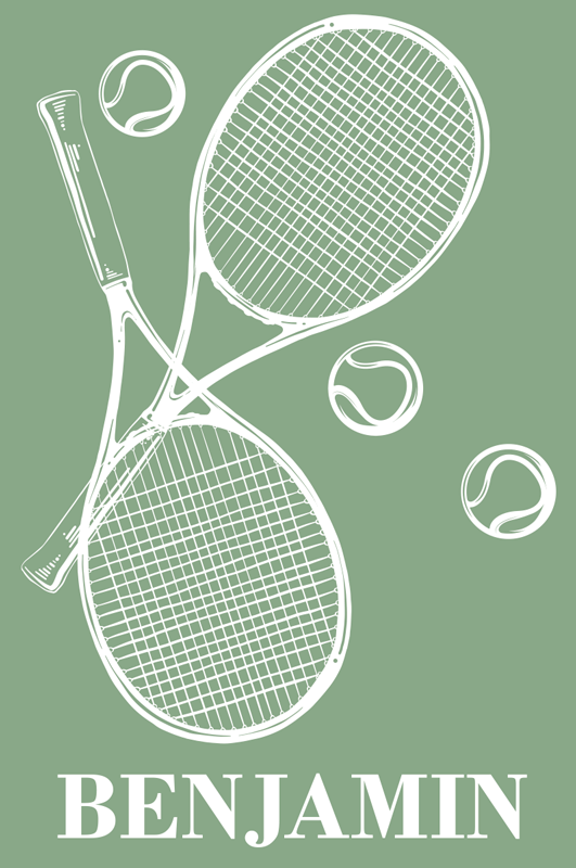 Nursery poster personalised tennis print - TenStickers