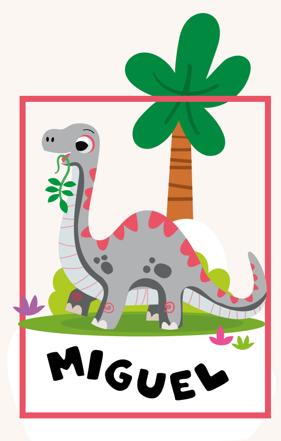 Nursery poster gray long-necked dinosaur - TenStickers