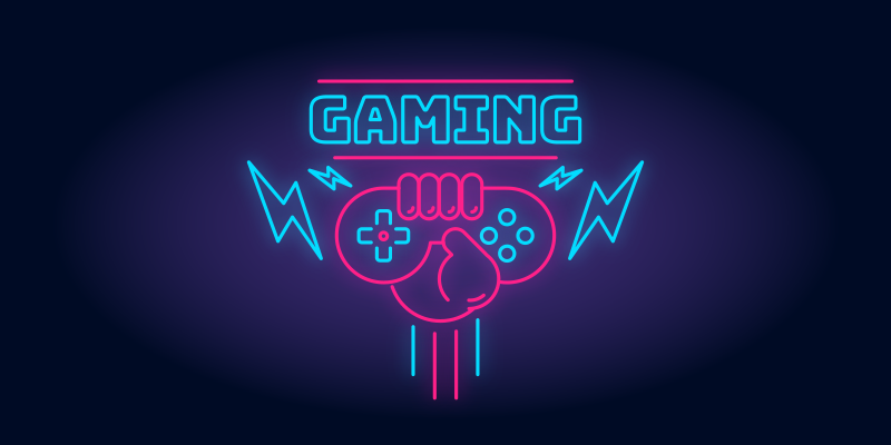 Video game poster with neon lights design - TenStickers