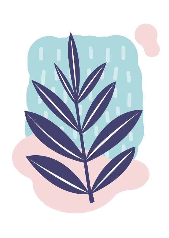 Flowers poster in abstract leaf design - TenStickers