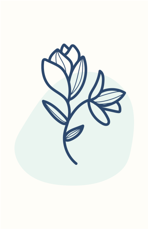 Flowers poster botanical outline illustration - TenStickers
