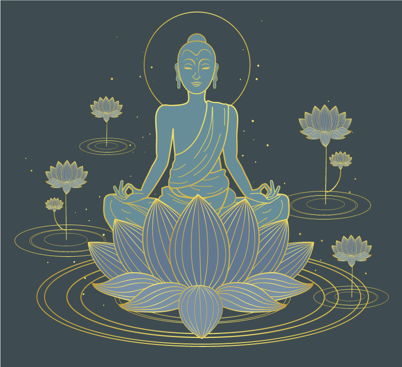 Zen poster of meditative buddha - TenStickers