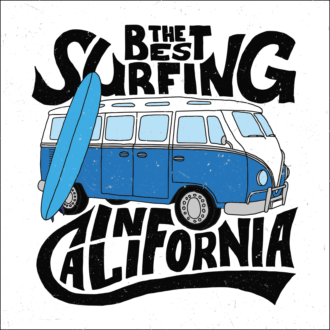 Sports poster surfing california van - TenStickers