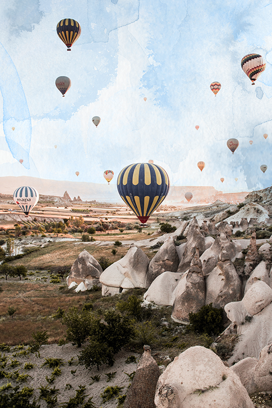 City poster cappadocia hot air balloons - TenStickers