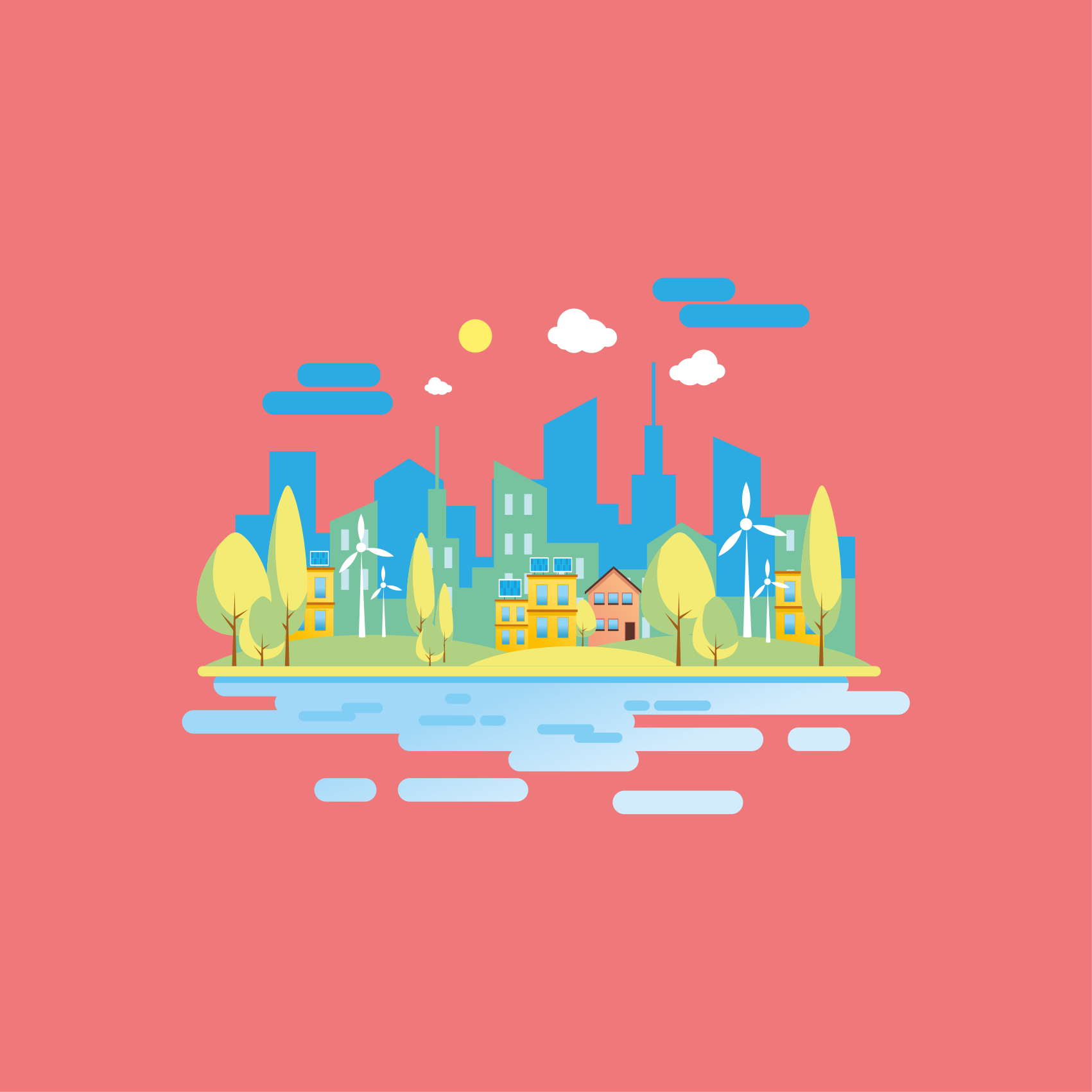 City poster of contemporary urban landscape - TenStickers