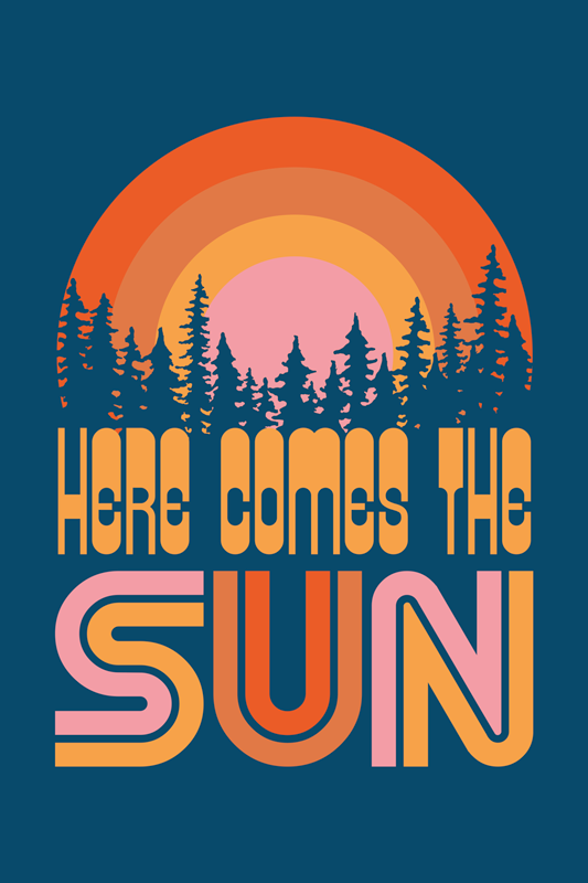 Landscape poster vintage sun - TenStickers