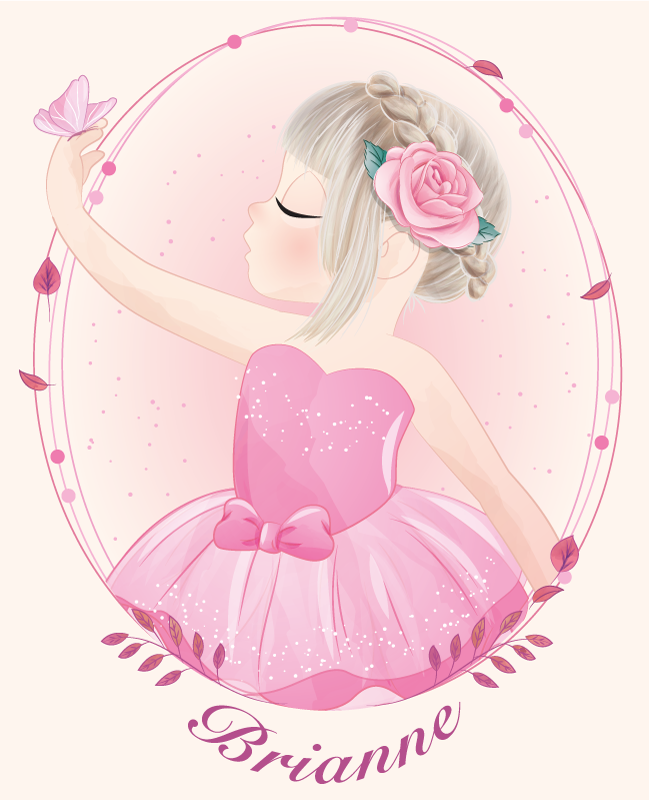 Customisable poster of dancing ballerina girl - TenStickers