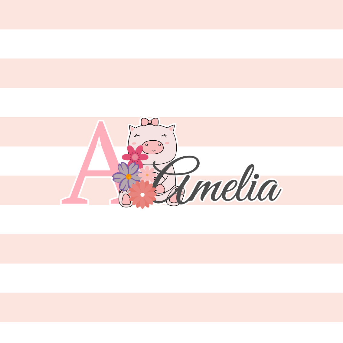 Customisable poster a playful piglet design - TenStickers
