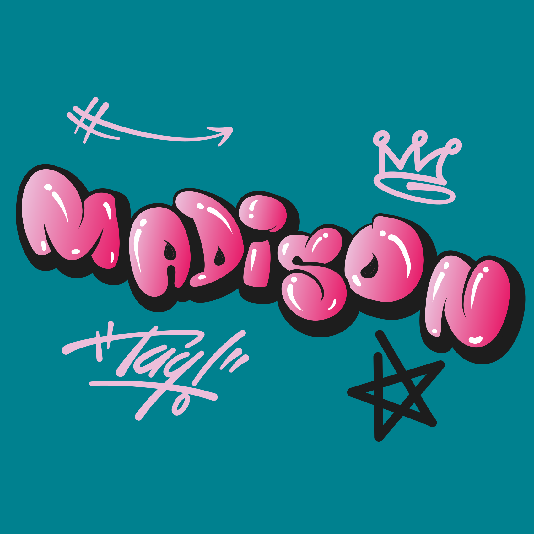 Customisable poster for unique name design - TenStickers
