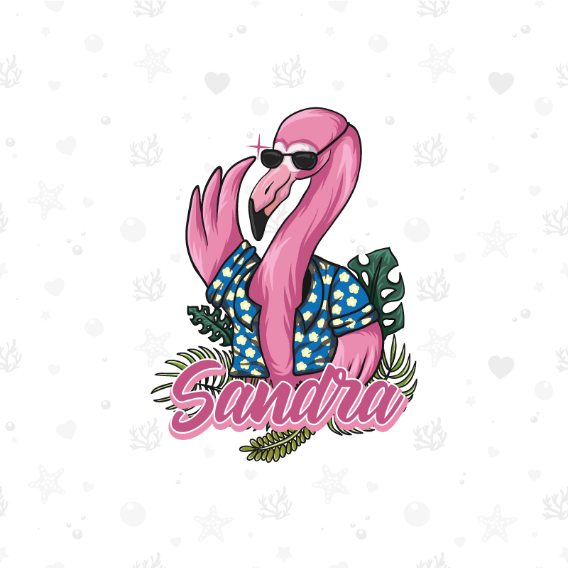 Customisable poster with a cool flamingo vibe - TenStickers
