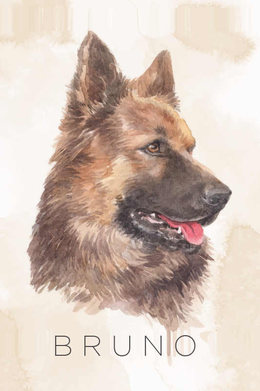 Customisable poster german shepherd portrait - TenStickers