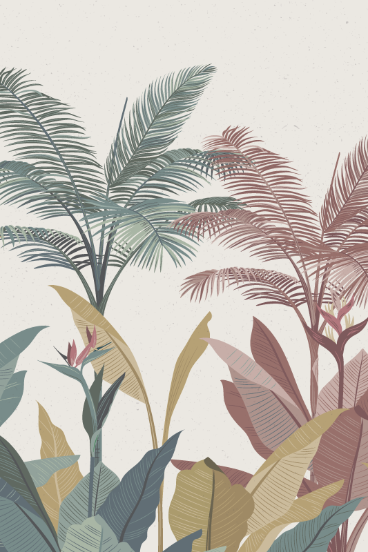 Plant poster featuring terracotta tropical plants - TenStickers