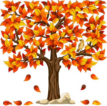 Autumn foliage decorative vinyl tree poster - TenStickers