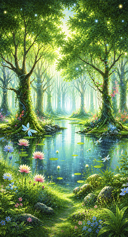 Tree poster whimsical fairy mural art print - TenStickers