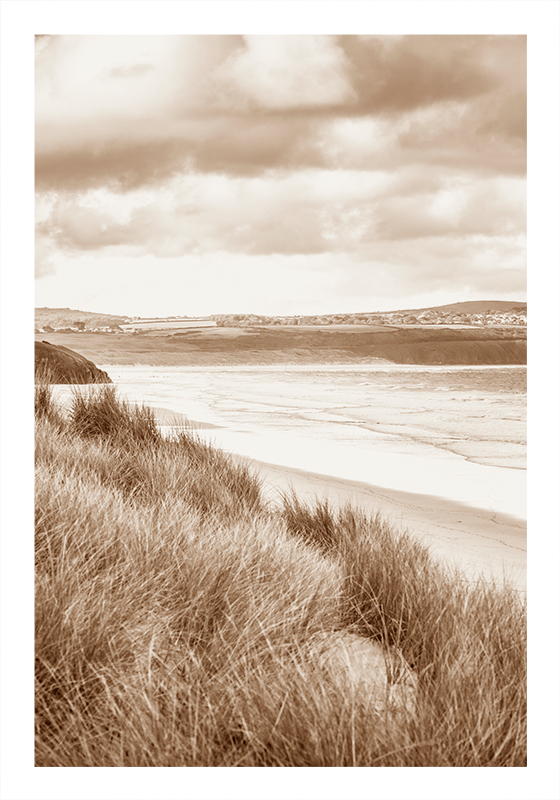 Landscape poster coastal scenery in sepia tones - TenStickers