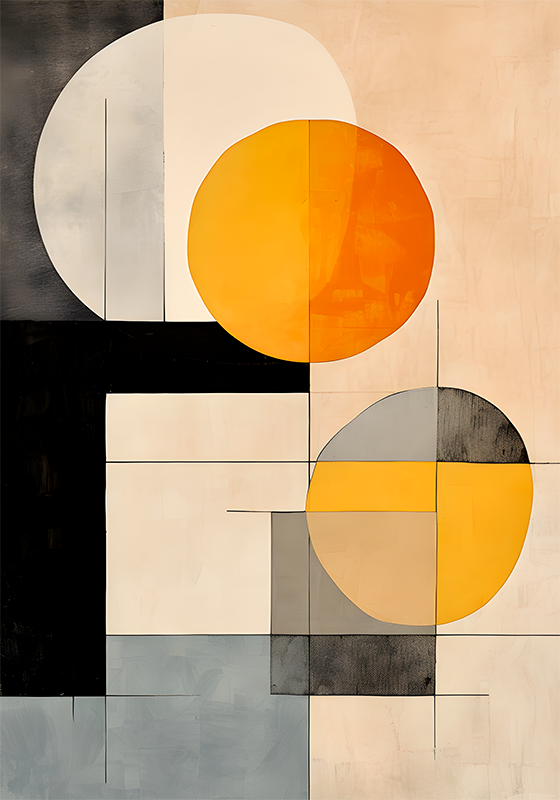 Abstract poster of geometric shapes - TenStickers