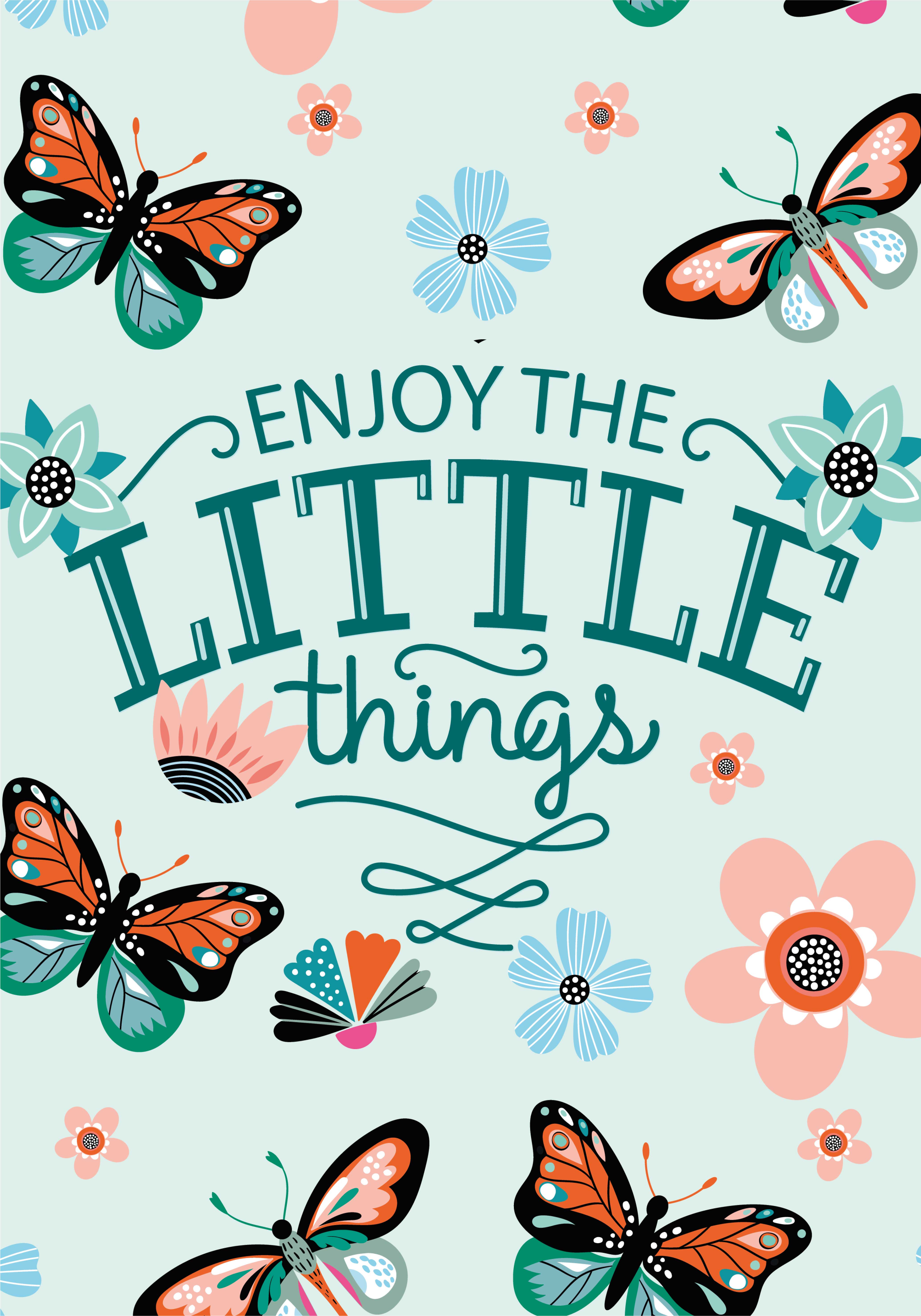 Flower poster enjoy the little things - TenStickers