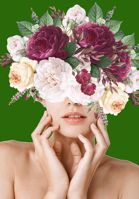 Flower poster floral woman artwork - TenStickers