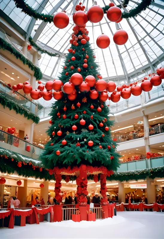 Christmas poster tree in the mall - TenStickers