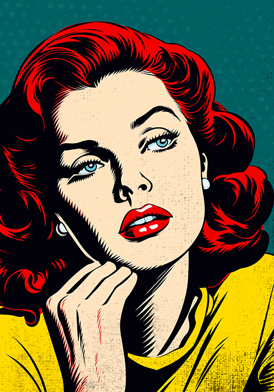 Art poster of a timelessly beautiful woman - TenStickers