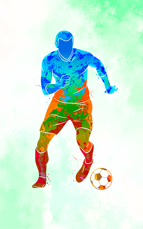 Football poster watercolor player art print - TenStickers