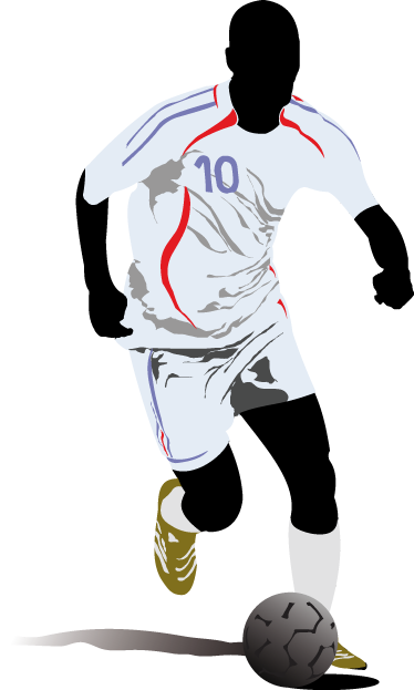 Football poster soccer player in motion - TenStickers