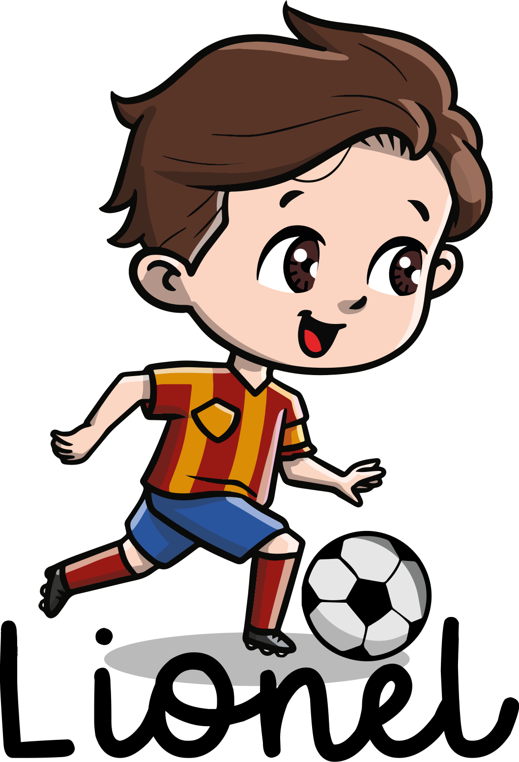 Football poster of a kid football player with name - TenStickers