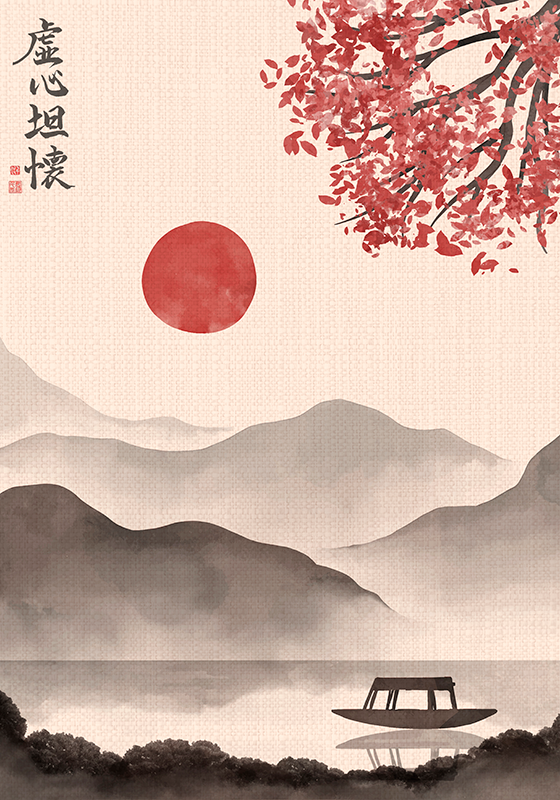 Zen poster japandi style serenity art print - TenStickers