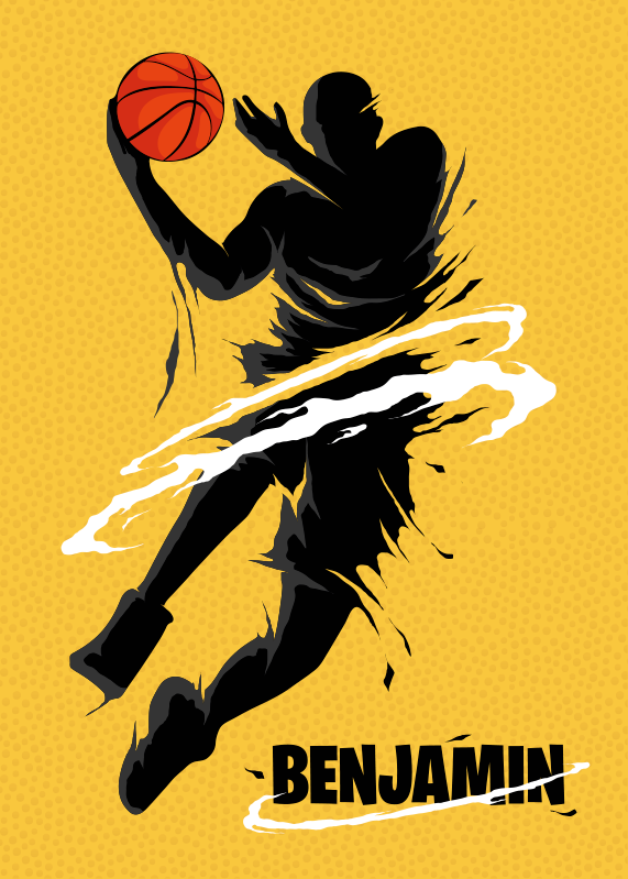 Basketball player jump poster - TenStickers