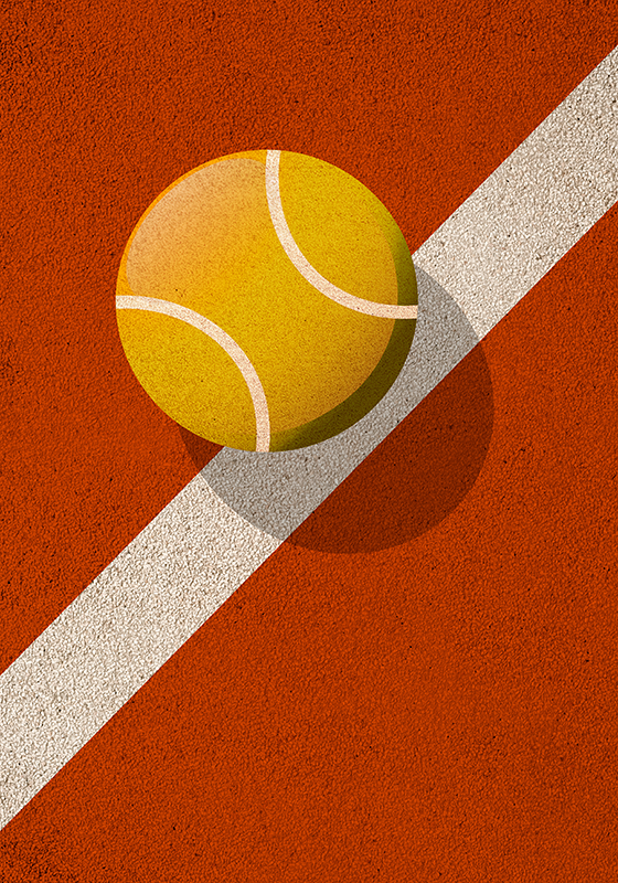 Tennis ball design poster - TenStickers