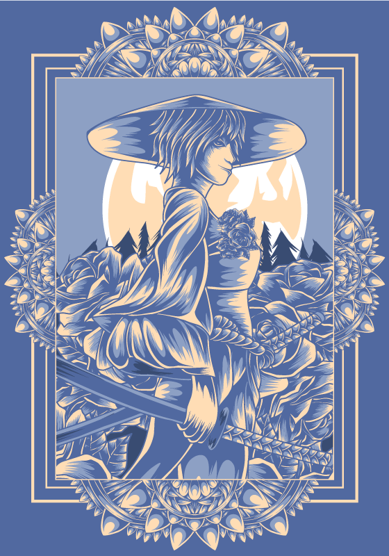 Samurai Anime poster print - TenStickers