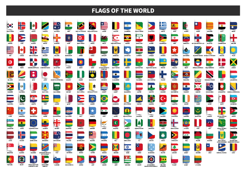 Flags of the World Flags of the world are symbols used to represe - TenStickers