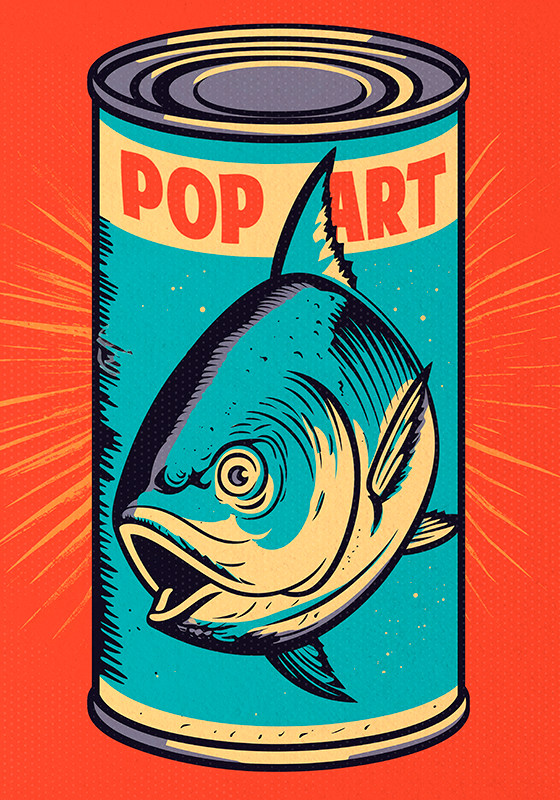 Pop art poster tuna can artwork - TenStickers