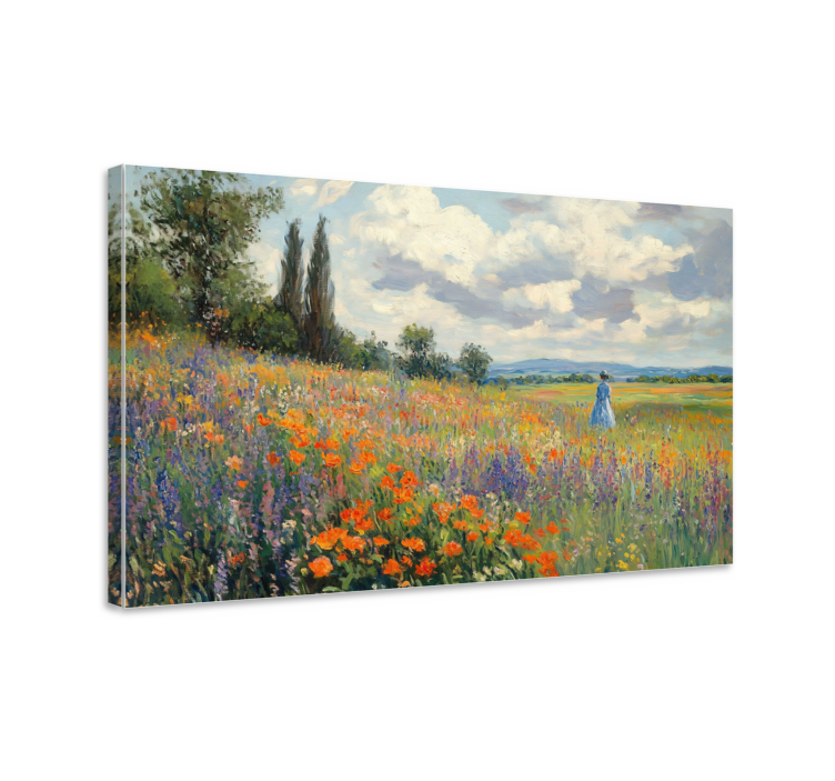 Spring field  landscape canvas - TenStickers