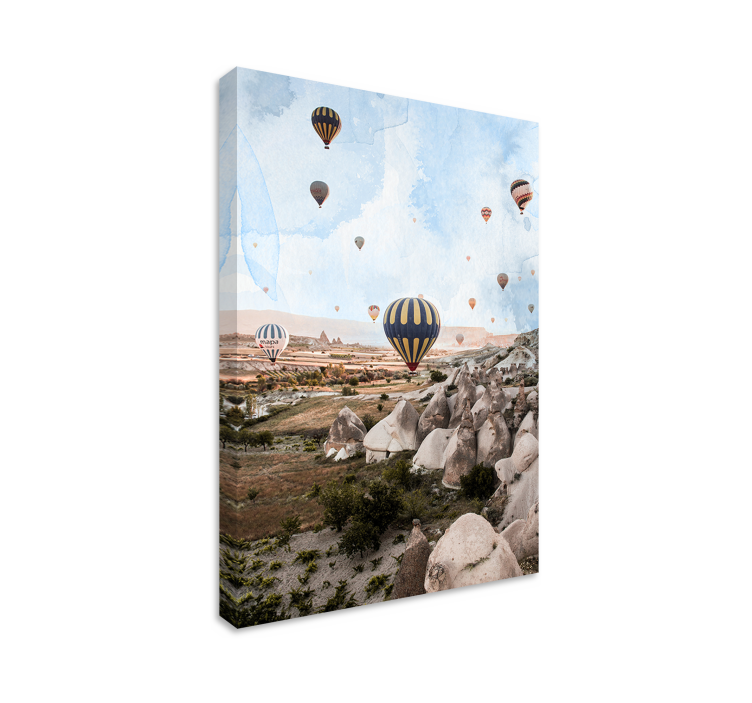 Cappadocia air balloons city canvas prints - TenStickers