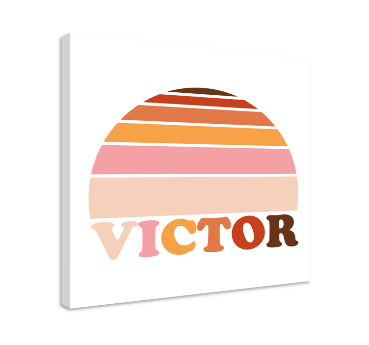 Sunset Name retro canvas - TenStickers