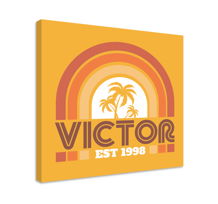 Retro Sunset and Palms 70's canvas prints - TenStickers
