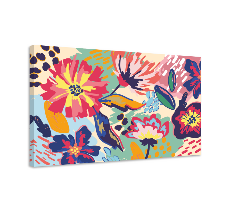 Modern painted flower modern canvas wall art - TenStickers