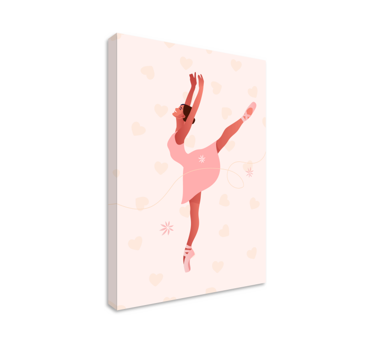 Ballerina with flowers wall canvas - TenStickers