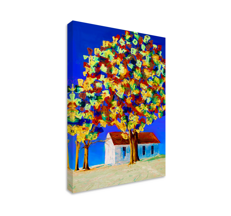 Landscape canvas colorful tree canopy art - TenStickers
