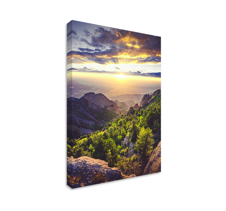 sunrise on the mountain landscape canvas - TenStickers