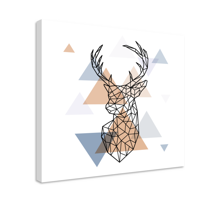 Stag canvas angular stag head - TenStickers