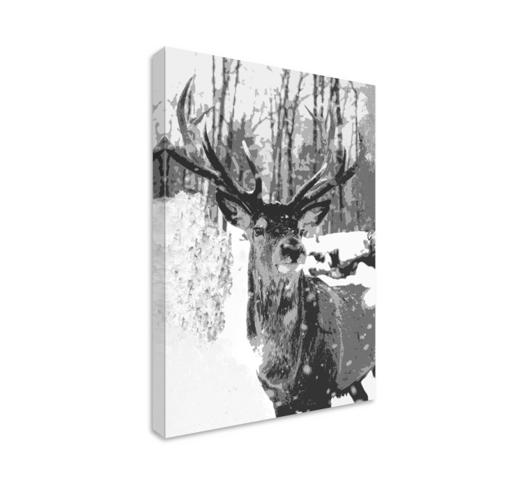 Gray deer traces of paint Stag canvas - TenStickers