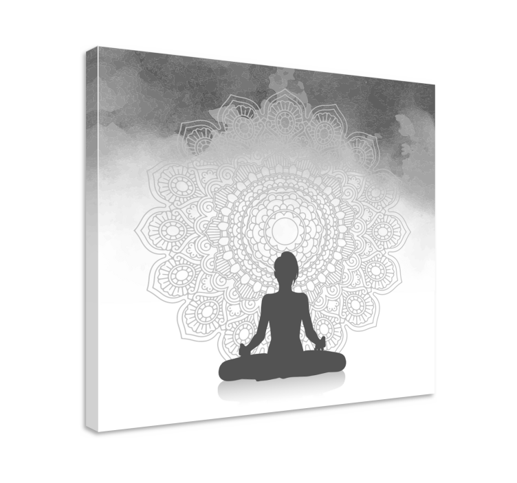 Silhouette meditation mandala canvas art - TenStickers