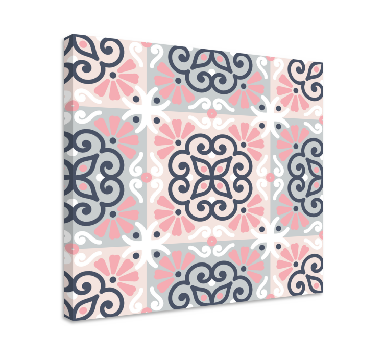 Modern canvas art with geometric floral designs - TenStickers