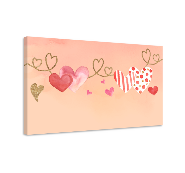 corazón love Wedding wall art canvas - TenStickers