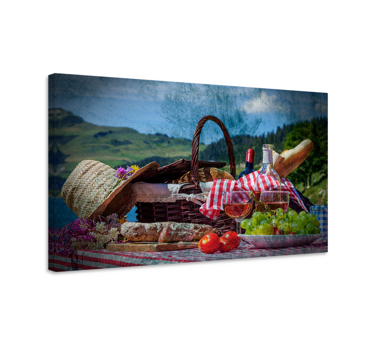 mountain picnic fruit canvas - TenStickers