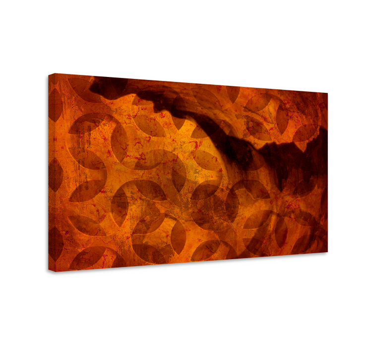 Abstract orange shapes geometric canvas - TenStickers