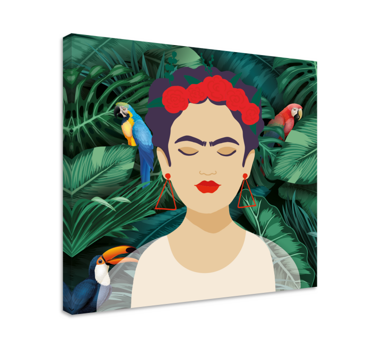 Frida and animals  character canvas prints - TenStickers
