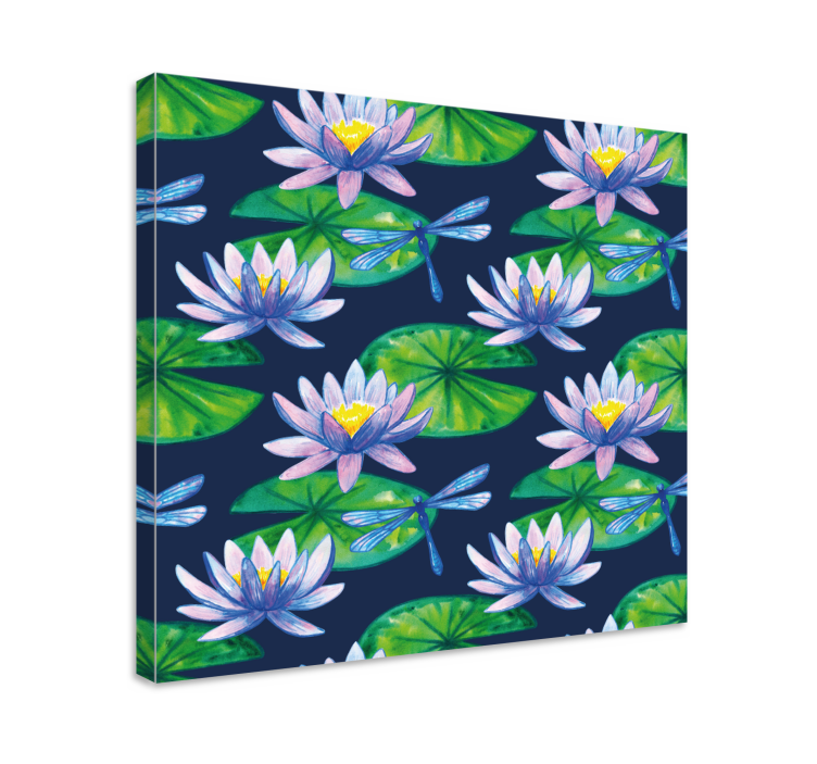 Lilypad pattern dragonfly canvas - TenStickers